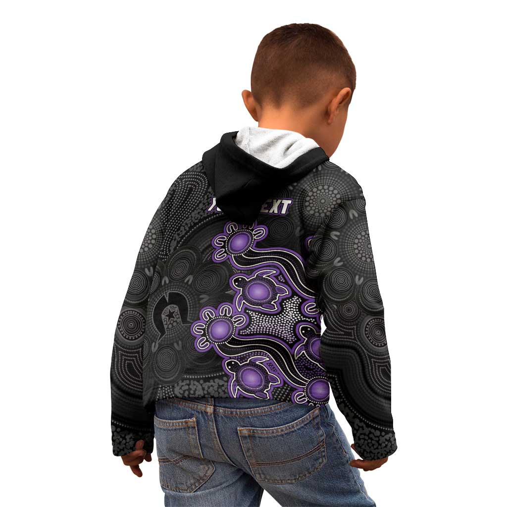 Personalised Hobart Hurricanes NAIDOC Week 2026 Kid Hoodie Sea Turtles Aboriginal Art