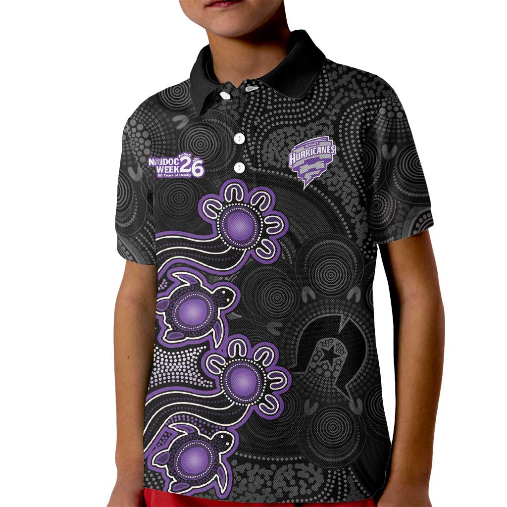 Personalised Hobart Hurricanes NAIDOC Week 2026 Kid Polo Shirt Sea Turtles Aboriginal Art