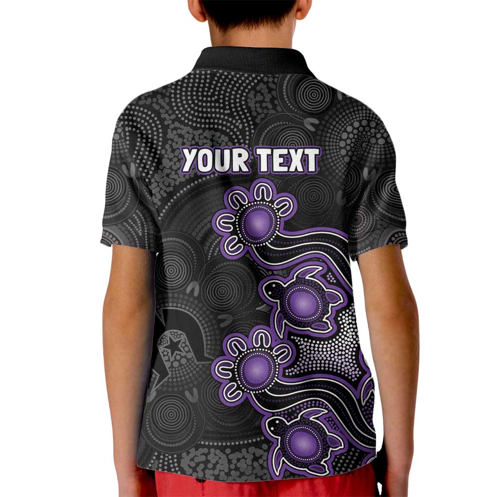 Personalised Hobart Hurricanes NAIDOC Week 2026 Kid Polo Shirt Sea Turtles Aboriginal Art