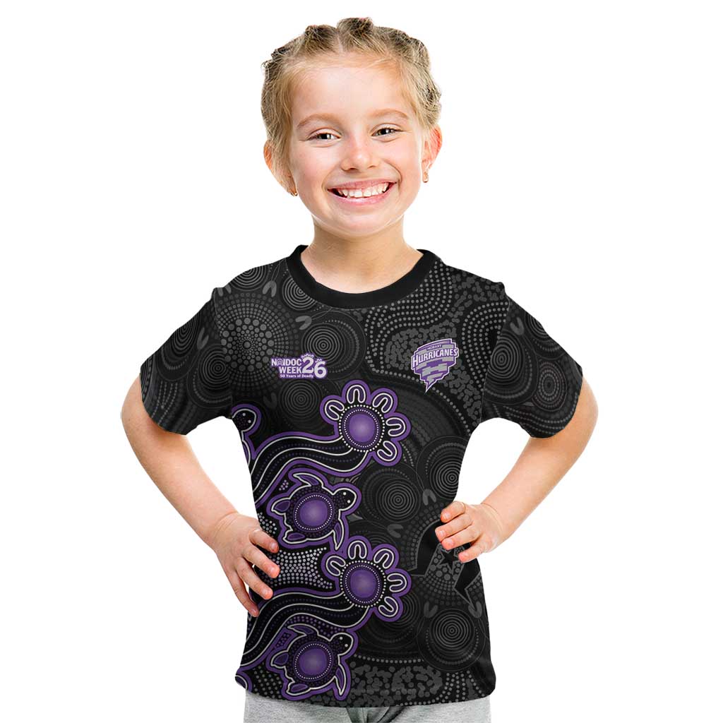 Personalised Hobart Hurricanes NAIDOC Week 2026 Kid T Shirt Sea Turtles Aboriginal Art