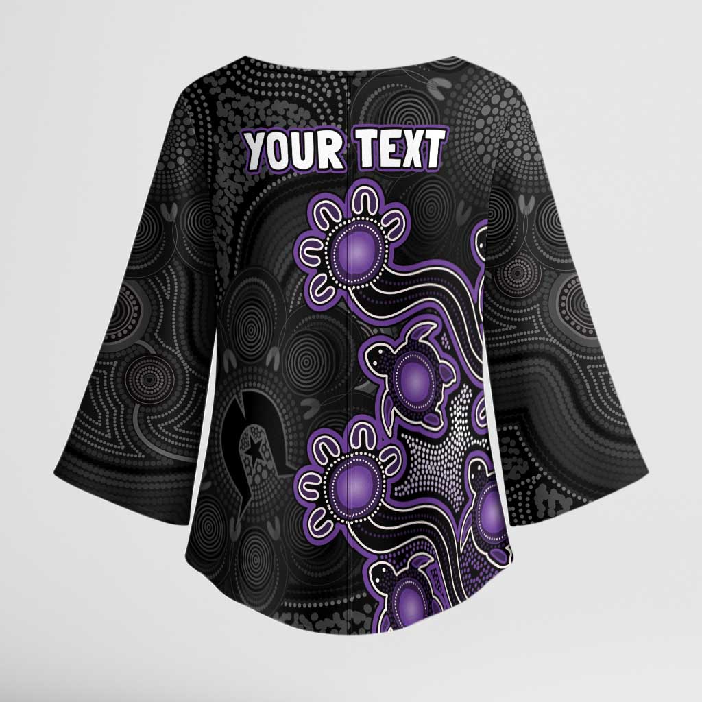 Personalised Hobart Hurricanes NAIDOC Week 2026 Kimono Sleeve Blouse Sea Turtles Aboriginal Art