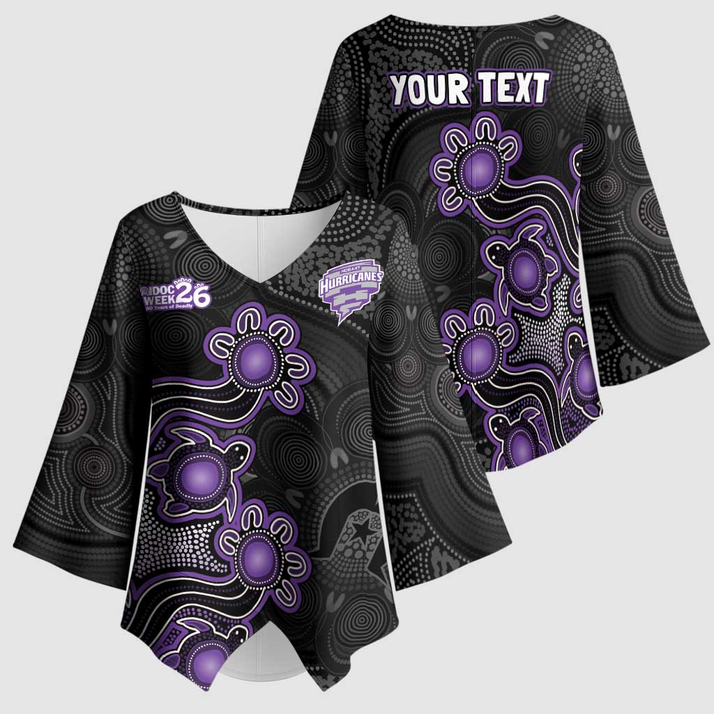 Personalised Hobart Hurricanes NAIDOC Week 2026 Kimono Sleeve Blouse Sea Turtles Aboriginal Art