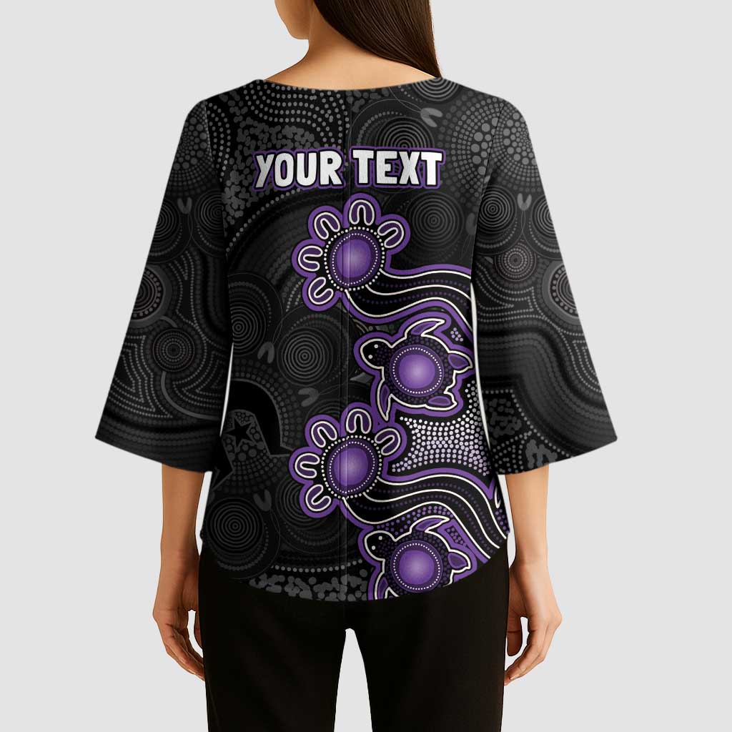 Personalised Hobart Hurricanes NAIDOC Week 2026 Kimono Sleeve Blouse Sea Turtles Aboriginal Art