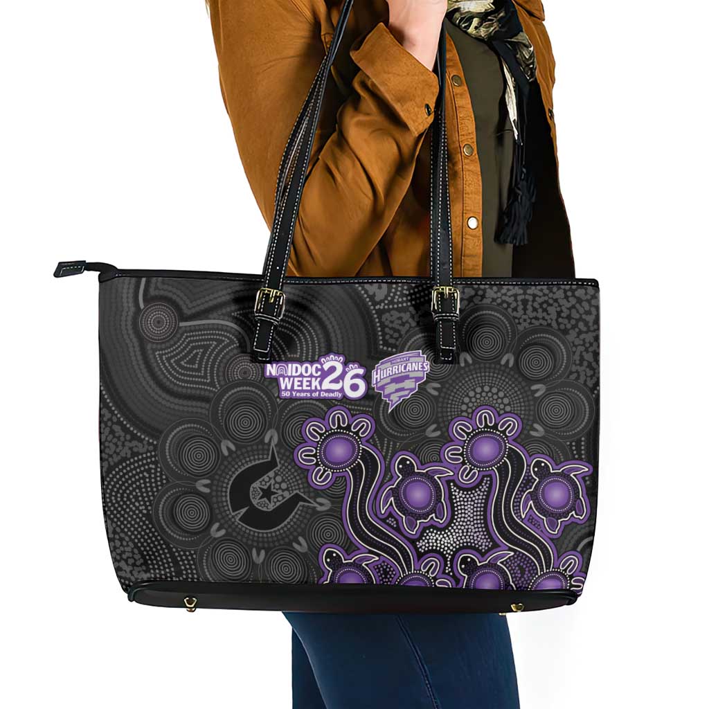 Hobart Hurricanes NAIDOC Week 2026 Leather Tote Bag Sea Turtles Aboriginal Art