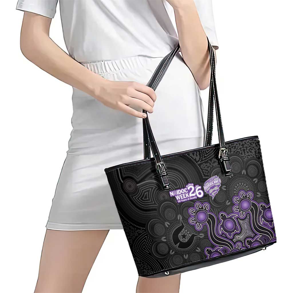 Hobart Hurricanes NAIDOC Week 2026 Leather Tote Bag Sea Turtles Aboriginal Art