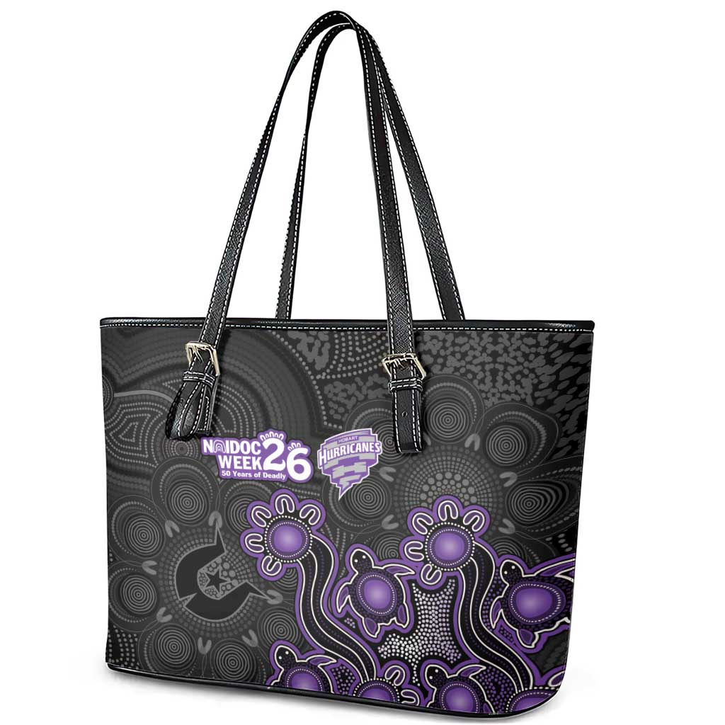 Hobart Hurricanes NAIDOC Week 2026 Leather Tote Bag Sea Turtles Aboriginal Art