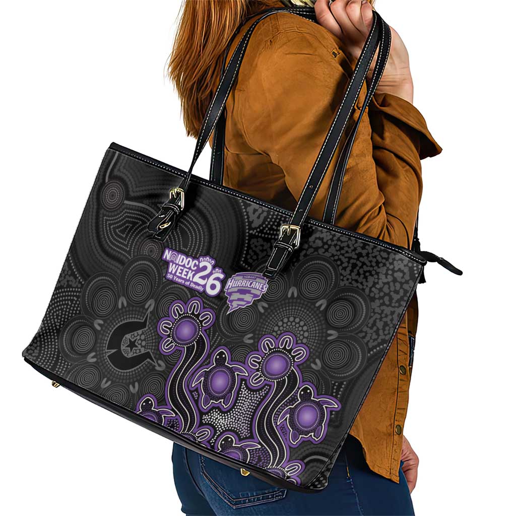 Hobart Hurricanes NAIDOC Week 2026 Leather Tote Bag Sea Turtles Aboriginal Art