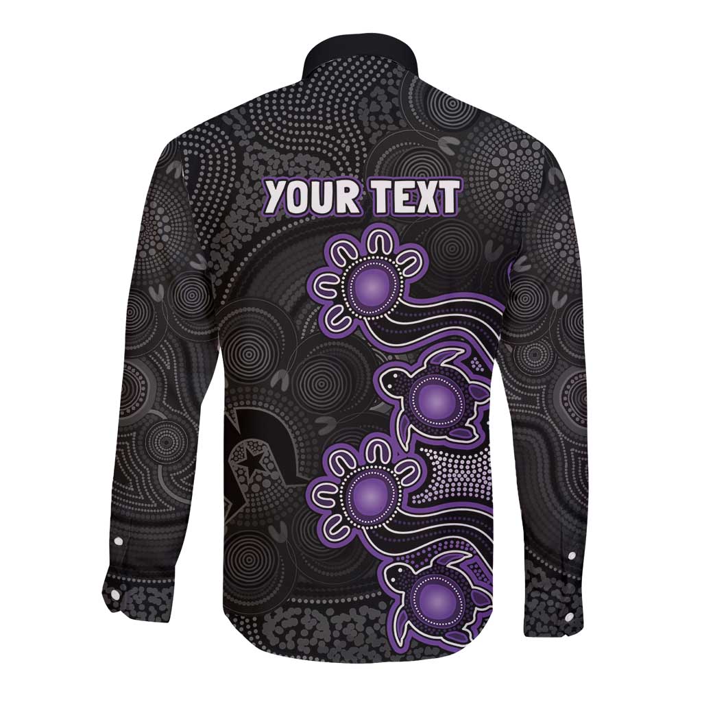 Personalised Hobart Hurricanes NAIDOC Week 2026 Long Sleeve Button Shirt Sea Turtles Aboriginal Art