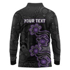 Personalised Hobart Hurricanes NAIDOC Week 2026 Long Sleeve Polo Shirt Sea Turtles Aboriginal Art