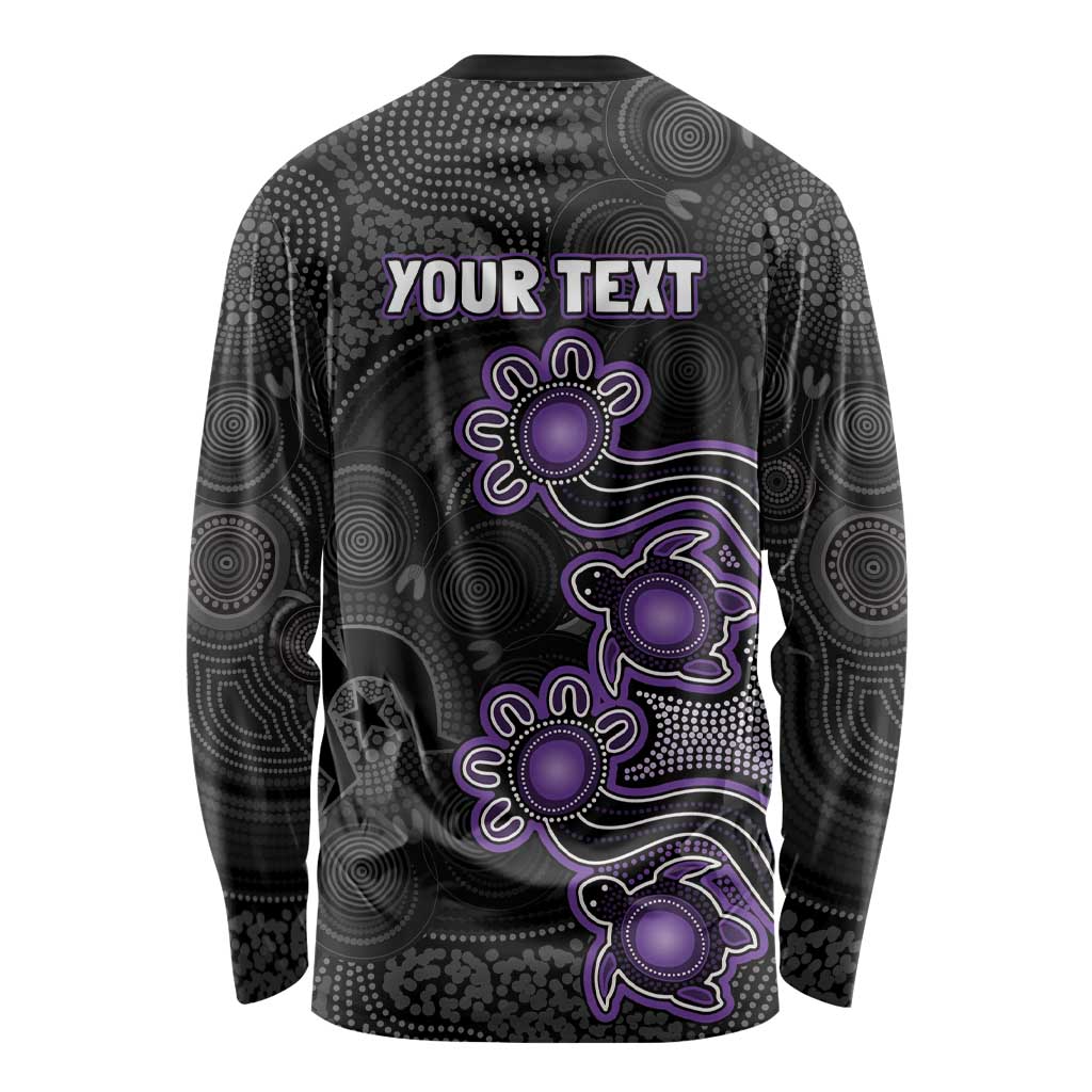 Personalised Hobart Hurricanes NAIDOC Week 2026 Long Sleeve Shirt Sea Turtles Aboriginal Art