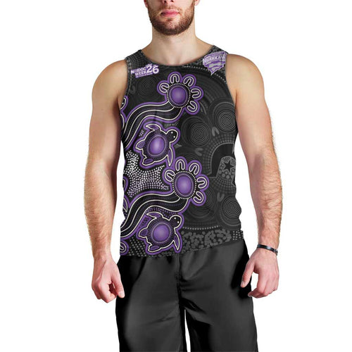 Personalised Hobart Hurricanes NAIDOC Week 2026 Men Tank Top Sea Turtles Aboriginal Art