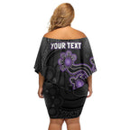 Personalised Hobart Hurricanes NAIDOC Week 2026 Off Shoulder Short Dress Sea Turtles Aboriginal Art