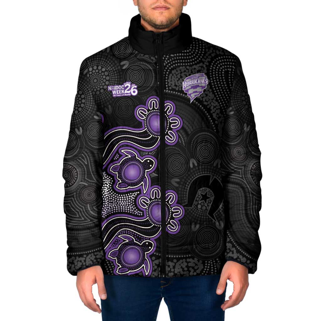 Personalised Hobart Hurricanes NAIDOC Week 2026 Padded Jacket Sea Turtles Aboriginal Art