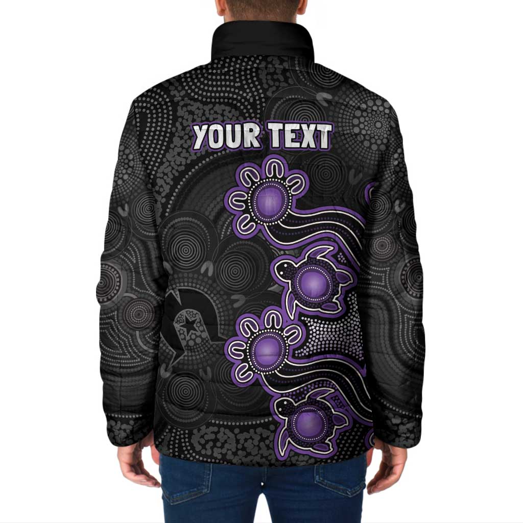 Personalised Hobart Hurricanes NAIDOC Week 2026 Padded Jacket Sea Turtles Aboriginal Art