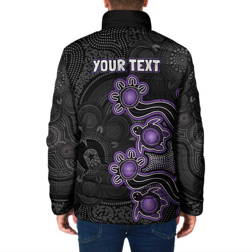 Personalised Hobart Hurricanes NAIDOC Week 2026 Padded Jacket Sea Turtles Aboriginal Art