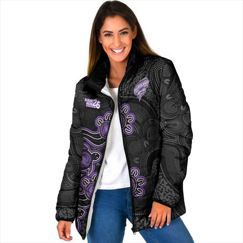 Personalised Hobart Hurricanes NAIDOC Week 2026 Padded Jacket Sea Turtles Aboriginal Art