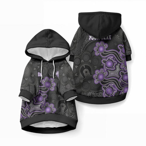 Personalised Hobart Hurricanes NAIDOC Week 2026 Pet Hoodie Sea Turtles Aboriginal Art
