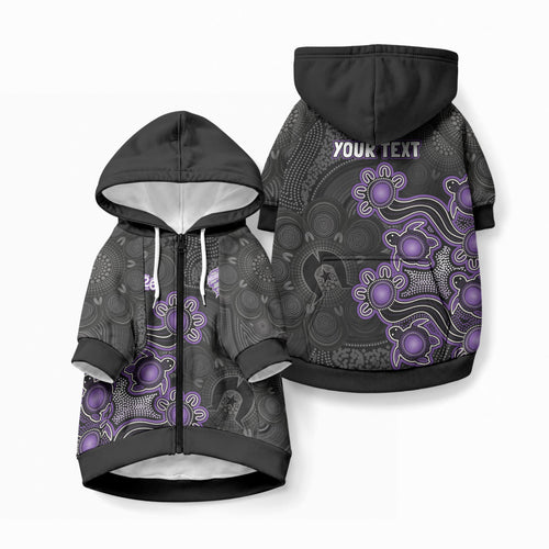 Personalised Hobart Hurricanes NAIDOC Week 2026 Pet Hoodie Sea Turtles Aboriginal Art