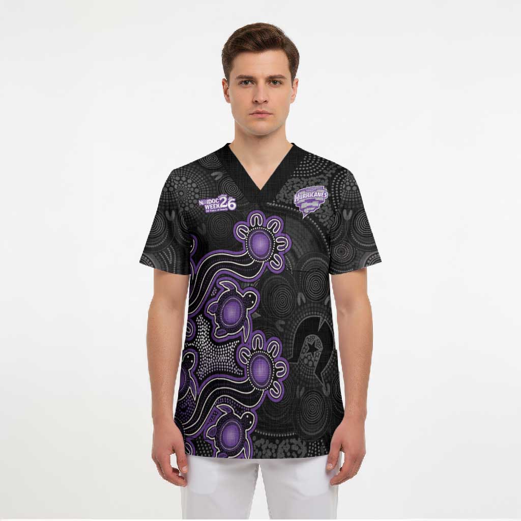 Personalised Hobart Hurricanes NAIDOC Week 2026 Scrub Top Sea Turtles Aboriginal Art