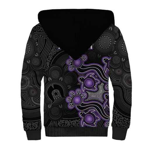 Personalised Hobart Hurricanes NAIDOC Week 2026 Sherpa Hoodie Sea Turtles Aboriginal Art