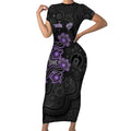 Personalised Hobart Hurricanes NAIDOC Week 2026 Short Sleeve Bodycon Dress Sea Turtles Aboriginal Art