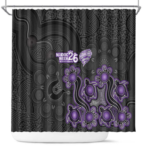 Hobart Hurricanes NAIDOC Week 2026 Shower Curtain Sea Turtles Aboriginal Art