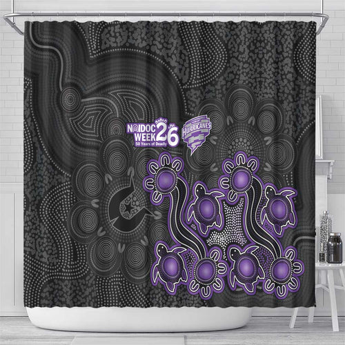 Hobart Hurricanes NAIDOC Week 2026 Shower Curtain Sea Turtles Aboriginal Art