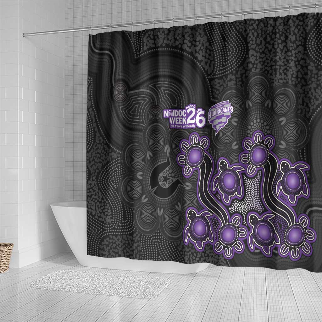 Hobart Hurricanes NAIDOC Week 2026 Shower Curtain Sea Turtles Aboriginal Art