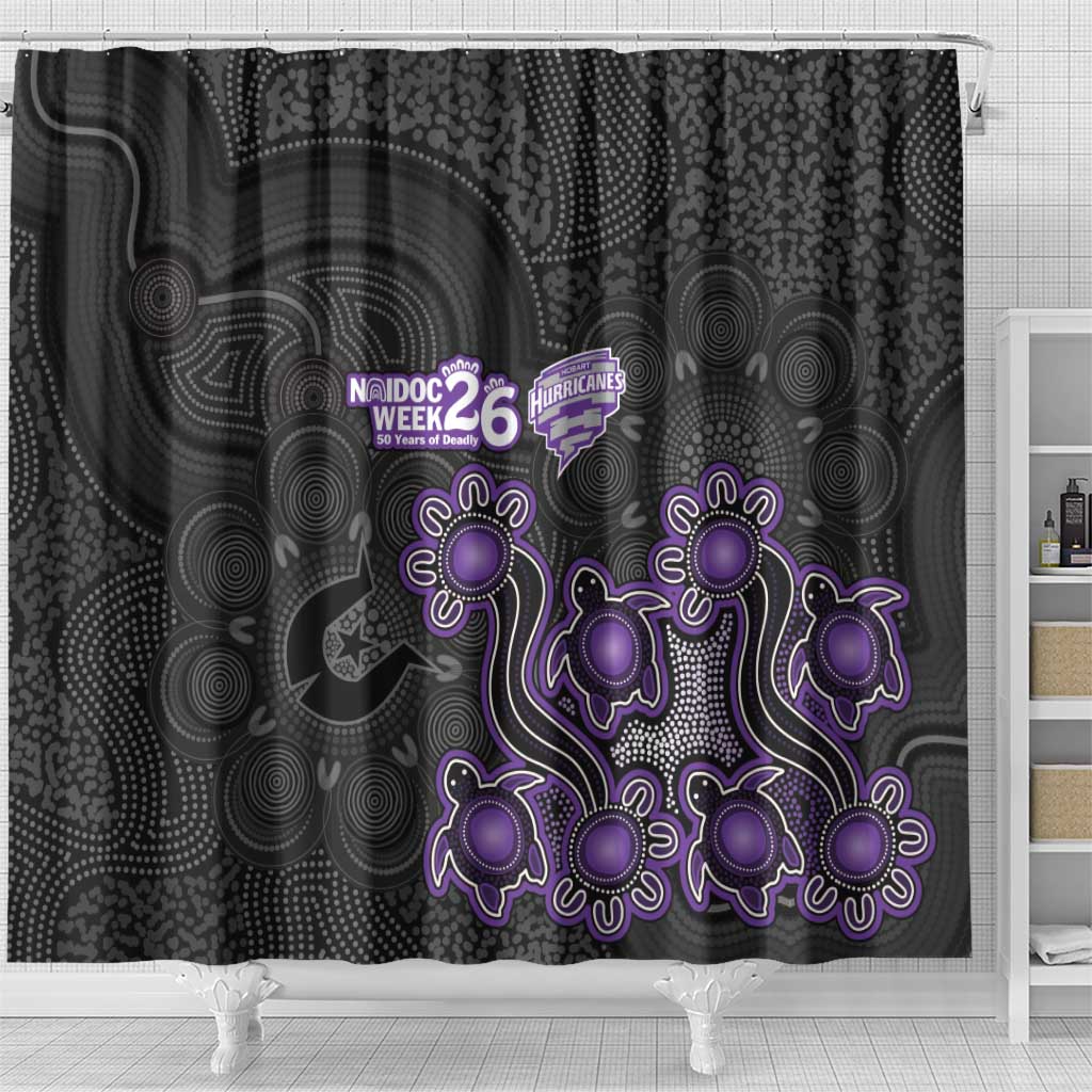Hobart Hurricanes NAIDOC Week 2026 Shower Curtain Sea Turtles Aboriginal Art
