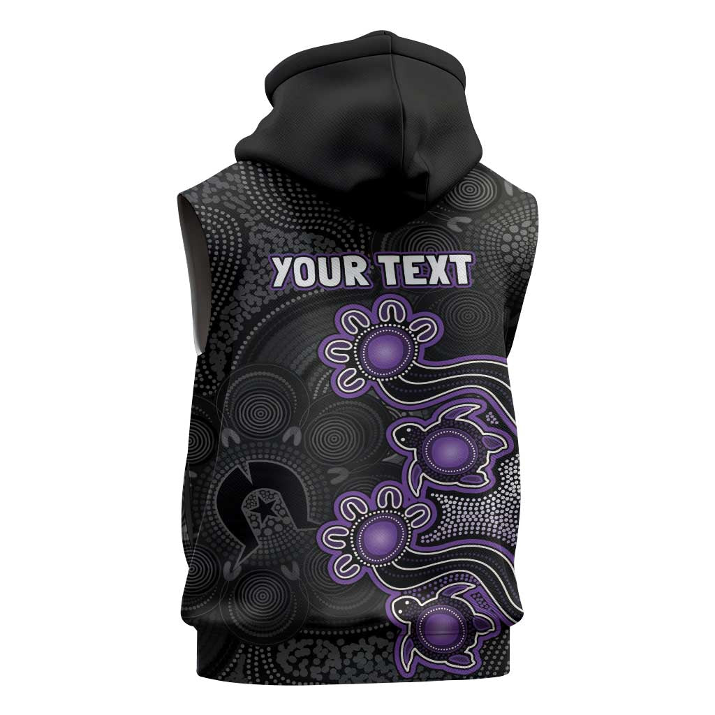 Personalised Hobart Hurricanes NAIDOC Week 2026 Sleeveless Hoodie Sea Turtles Aboriginal Art