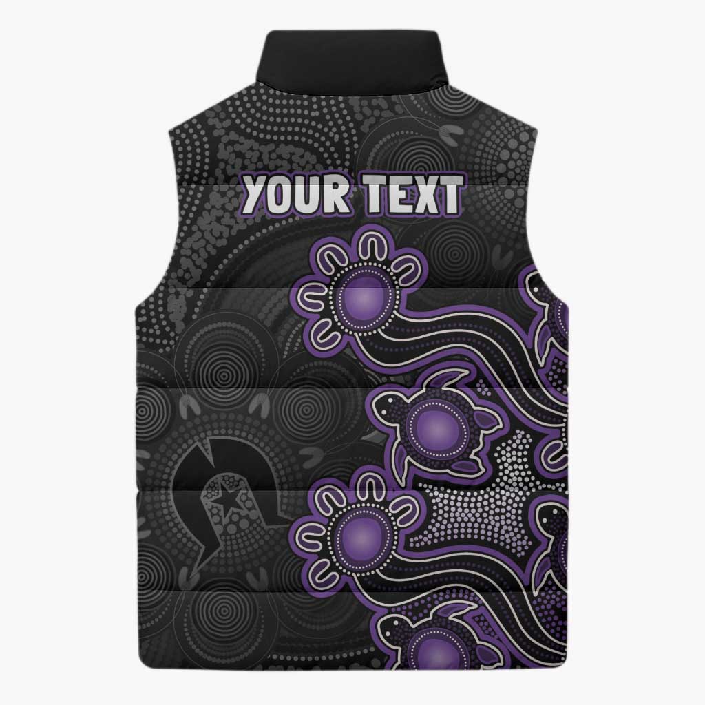 Personalised Hobart Hurricanes NAIDOC Week 2026 Sleeveless Puffer Jacket Sea Turtles Aboriginal Art