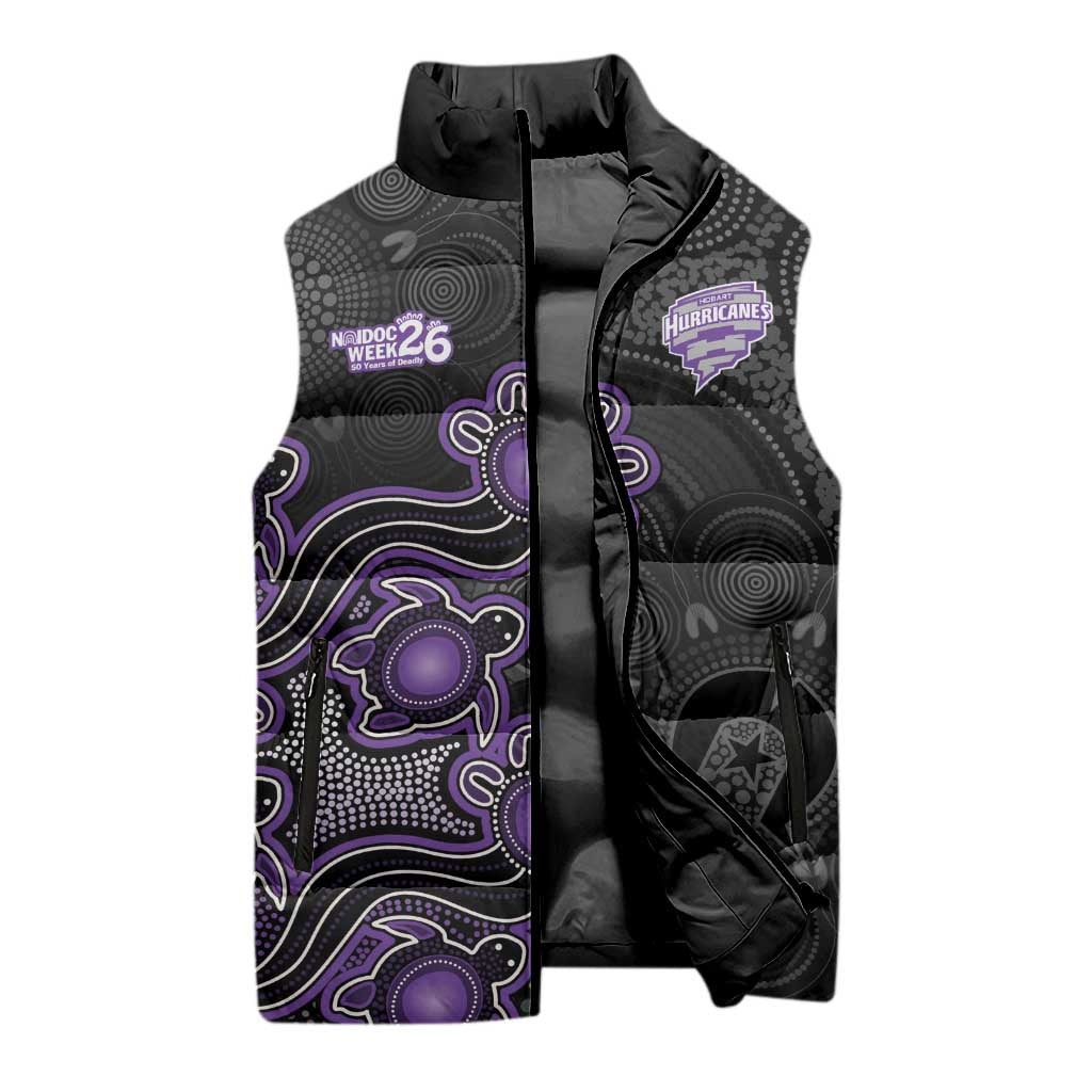 Personalised Hobart Hurricanes NAIDOC Week 2026 Sleeveless Puffer Jacket Sea Turtles Aboriginal Art