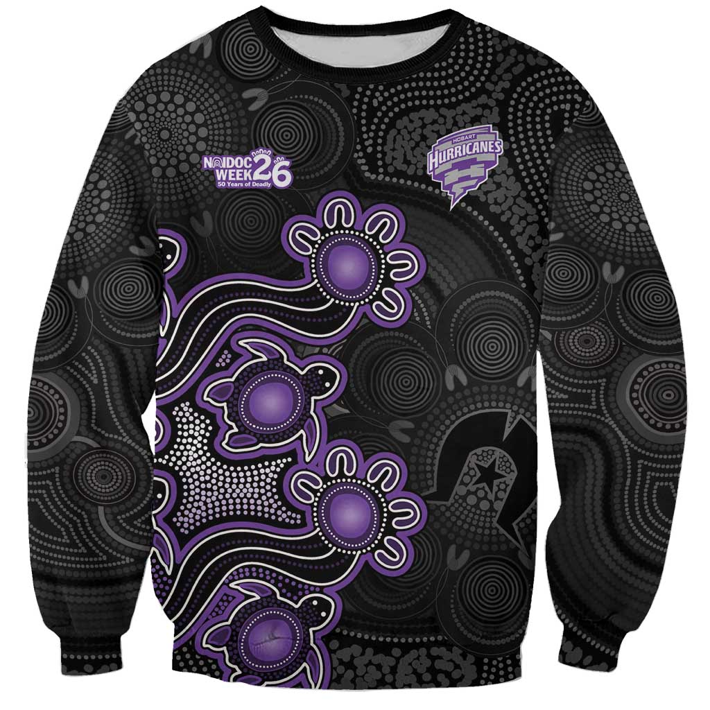 Personalised Hobart Hurricanes NAIDOC Week 2026 Sweatshirt Sea Turtles Aboriginal Art