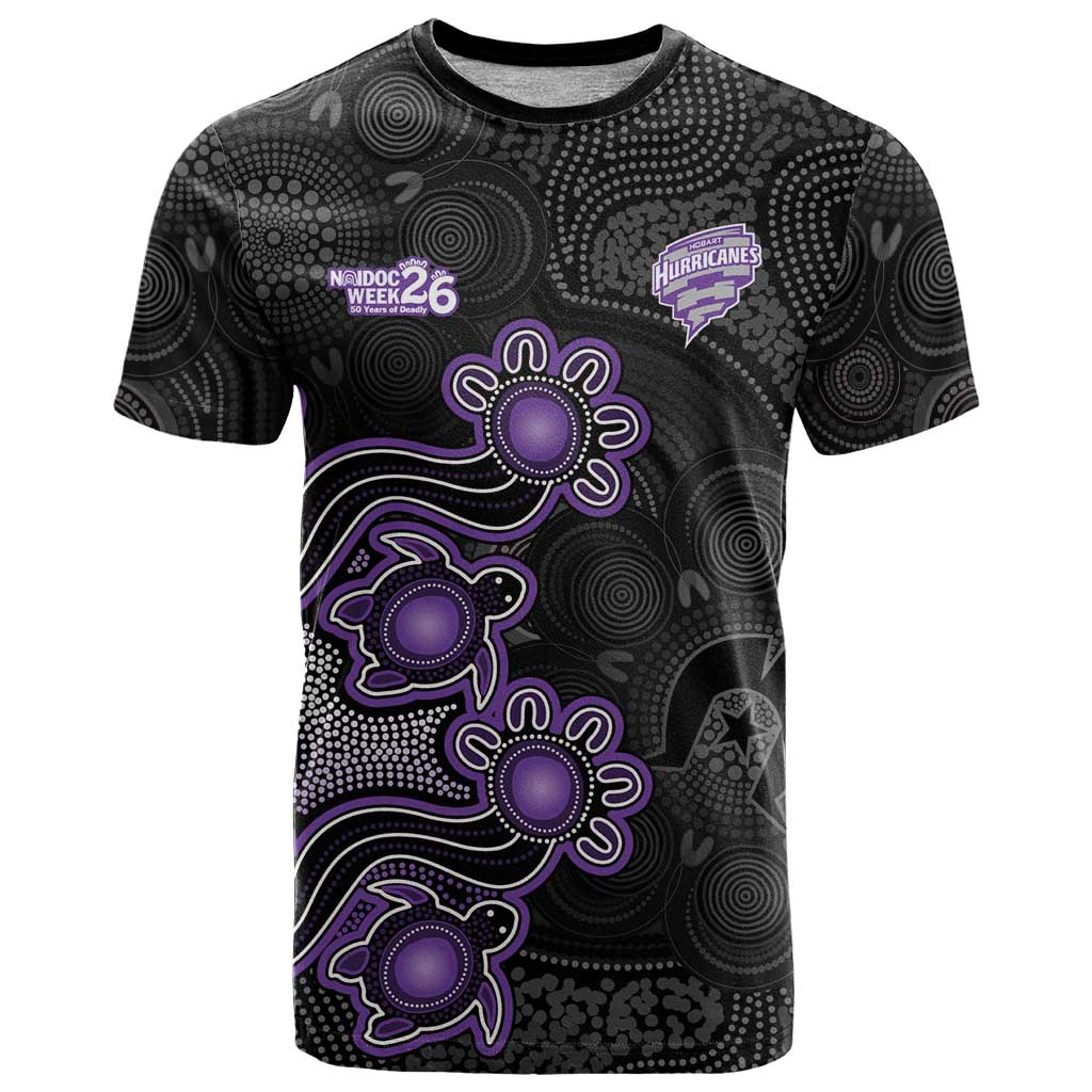 Personalised Hobart Hurricanes NAIDOC Week 2026 T Shirt Sea Turtles Aboriginal Art