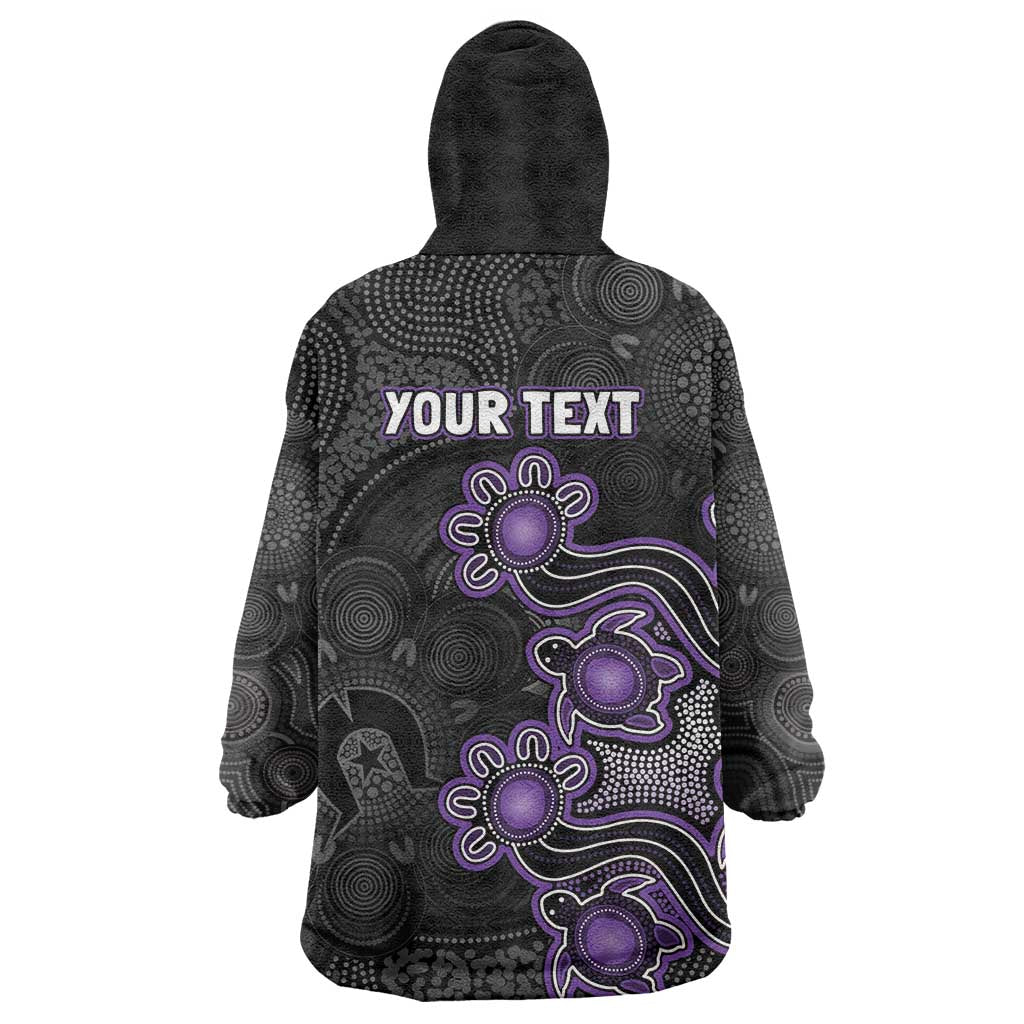 Personalised Hobart Hurricanes NAIDOC Week 2026 Wearable Blanket Hoodie Sea Turtles Aboriginal Art