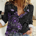 Personalised Hobart Hurricanes NAIDOC Week 2026 Women Casual Shirt Sea Turtles Aboriginal Art