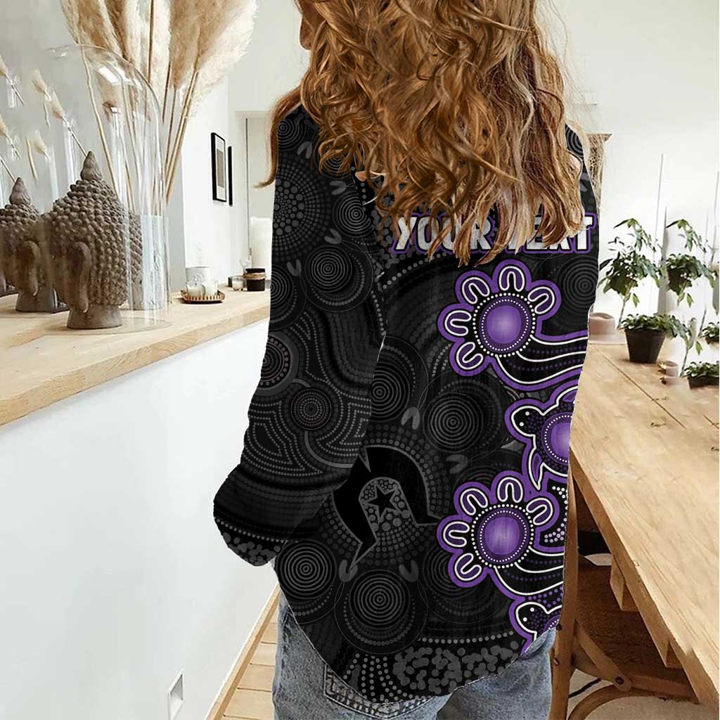 Personalised Hobart Hurricanes NAIDOC Week 2026 Women Casual Shirt Sea Turtles Aboriginal Art