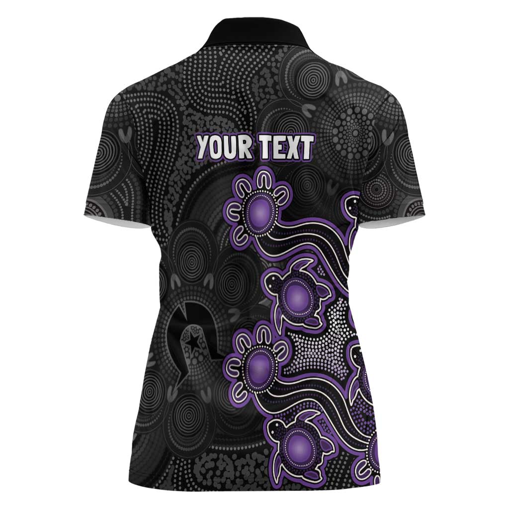 Personalised Hobart Hurricanes NAIDOC Week 2026 Women Polo Shirt Sea Turtles Aboriginal Art