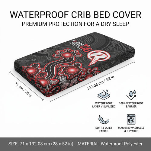 Melbourne Renegades NAIDOC Week 2026 Baby Bed Cover Sea Turtles Aboriginal Art