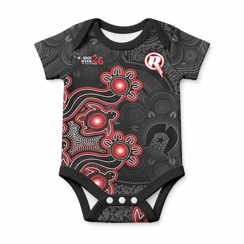Personalised Melbourne Renegades NAIDOC Week 2026 Baby Onesie Sea Turtles Aboriginal Art