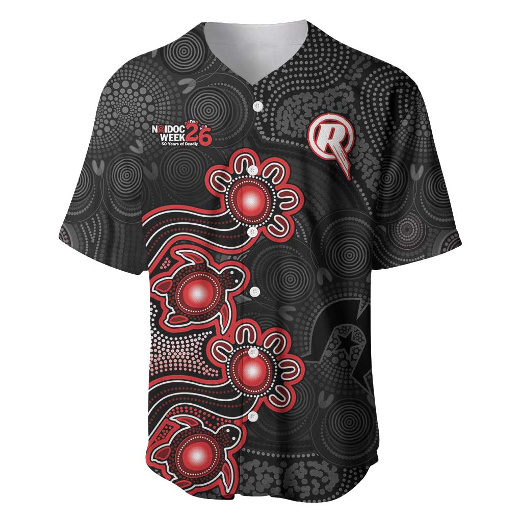 Personalised Melbourne Renegades NAIDOC Week 2026 Baseball Jersey Sea Turtles Aboriginal Art