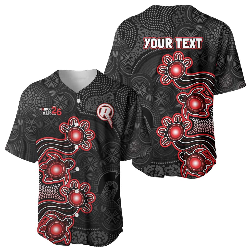 Personalised Melbourne Renegades NAIDOC Week 2026 Baseball Jersey Sea Turtles Aboriginal Art