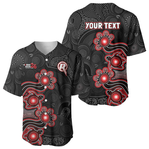 Personalised Melbourne Renegades NAIDOC Week 2026 Baseball Jersey Sea Turtles Aboriginal Art