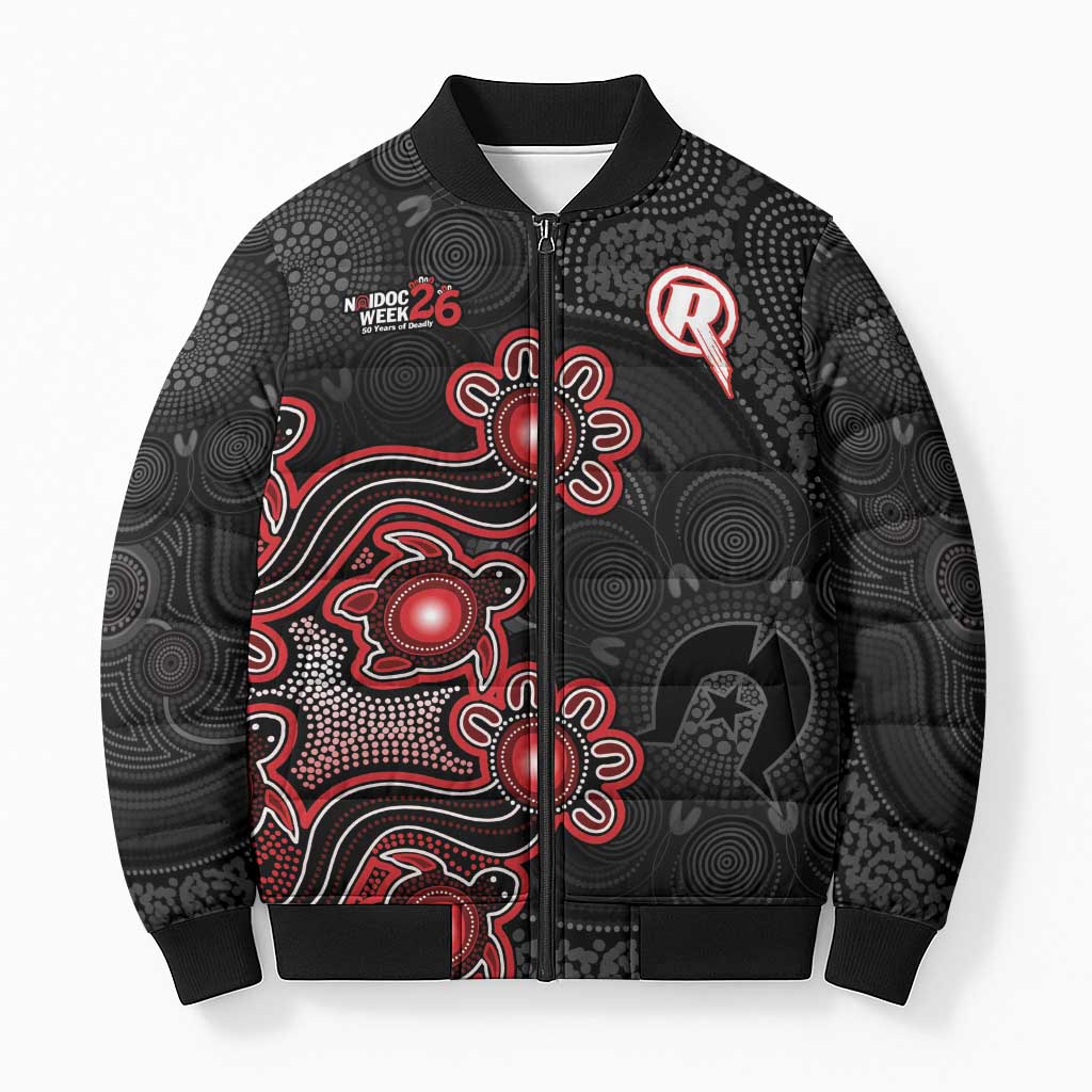 Personalised Melbourne Renegades NAIDOC Week 2026 Bomber Puffer Jacket Sea Turtles Aboriginal Art