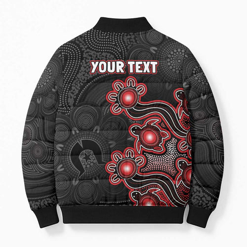 Personalised Melbourne Renegades NAIDOC Week 2026 Bomber Puffer Jacket Sea Turtles Aboriginal Art