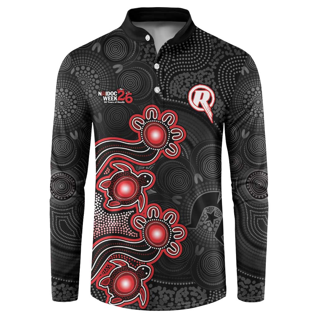 Personalised Melbourne Renegades NAIDOC Week 2026 Button Sweatshirt Sea Turtles Aboriginal Art