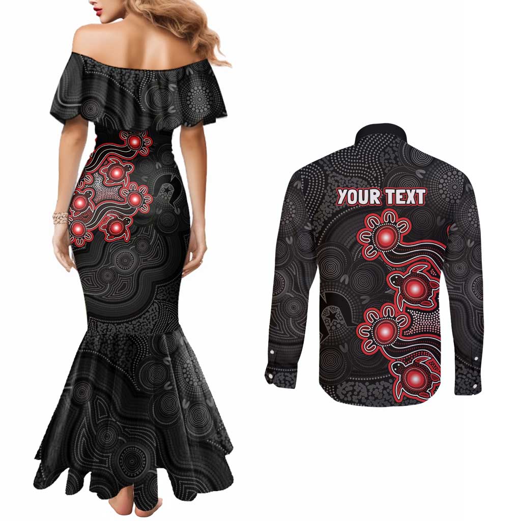 Personalised Melbourne Renegades NAIDOC Week 2026 Couples Matching Mermaid Dress and Long Sleeve Button Shirt Sea Turtles Aboriginal Art