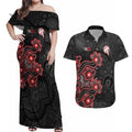 Personalised Melbourne Renegades NAIDOC Week 2026 Couples Matching Off Shoulder Maxi Dress and Hawaiian Shirt Sea Turtles Aboriginal Art