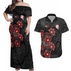 Personalised Melbourne Renegades NAIDOC Week 2026 Couples Matching Off Shoulder Maxi Dress and Hawaiian Shirt Sea Turtles Aboriginal Art