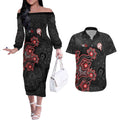 Personalised Melbourne Renegades NAIDOC Week 2026 Couples Matching Off The Shoulder Long Sleeve Dress and Hawaiian Shirt Sea Turtles Aboriginal Art